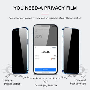 8K Privacy Protective Glass For iPhone 11 12 13 14 Pro Max XR Anti Spy Tempered Glass For iPhone 14 13 12 Screen Protector Film Edge to Edge Case Friendly Screen Protection Film