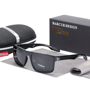 BARCURTR90 Ultralight Polarized Sunglasses for Men Vintage Square Eyewear with UV400 Protection for Summer