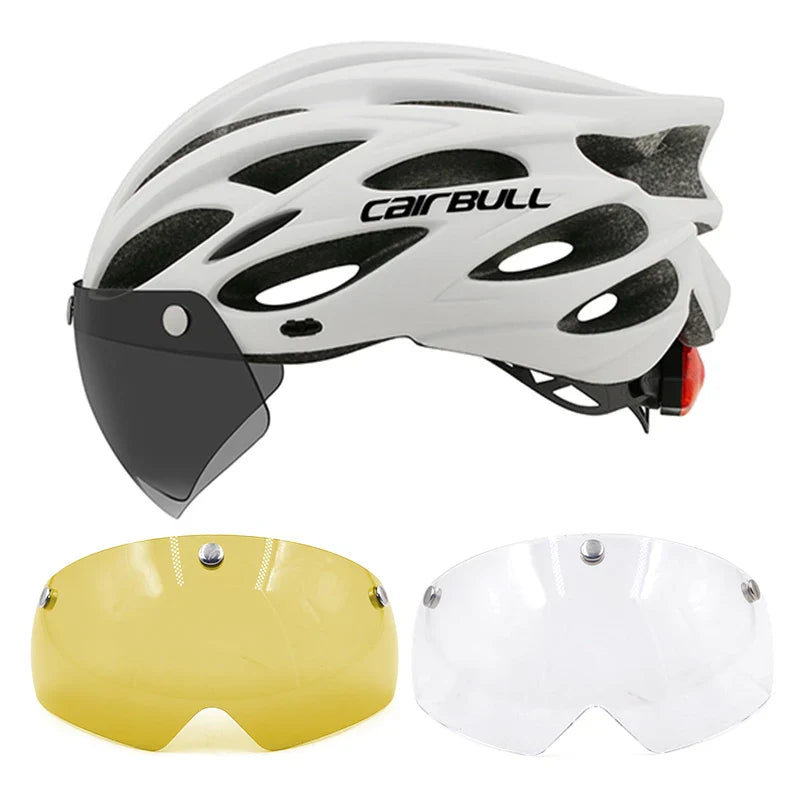 Visored Bike Helmet with LED Light