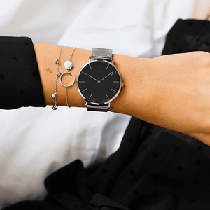 Fashion Unisex Watches Ultra Thin Stainless Steel Mesh Belt Quartz Classic Casual Watch For Women and Man