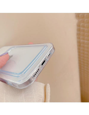 Transparent Mobile Phone Case For iPhone 11 12 13 14Mini case For iphone 11 Pro X XS Max XR 7 8 Plus SE Case Cover Soft Silicone Wallet Card Holder