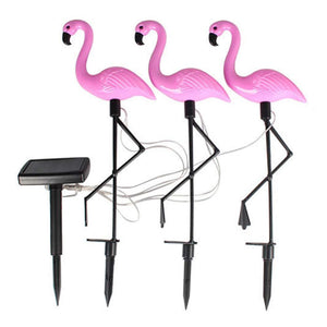 3PCS SET Flamingo LED Solar Modern Lamp For Garden And Yard With Base Station 3 Piece Set Decorative Lighting For Pathway Driveway Landscape