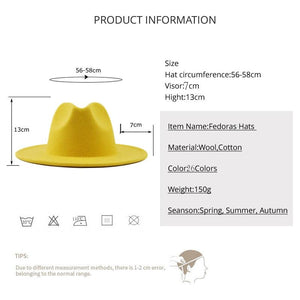 New Adjustable Unisex Wool Fedora Hat Luxury Wide Brim Fedora Floppy Hat Gentleman Elegant Winter Autumn Wide Comfortable Soft Hat Outdoor Wide Brim Hat With Strap