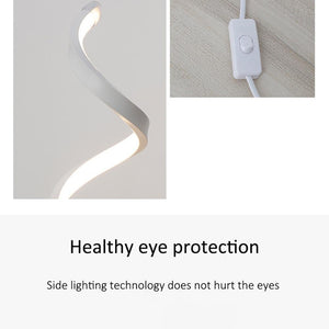 LED Spiral Table Lamp Modern Curved Desk Bedside Lamp Dim able Warm White Light For Living Room And Bedroom
