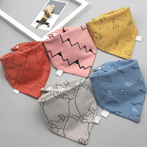 Fashion Modern 5PCS/SET Baby Triangle Double Cotton Bandana Feeding Bibs For Baby Boys/ Girls Baby Kids