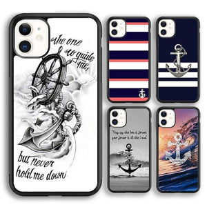 Classical Small Anchors Phone Case Cover For Iphone 14 5 6s 7 8 Plus X Xr Xs 11 12 13 Pro Max Ultra Plus Transparent Mobile Phone Case Anchor Phone Cover