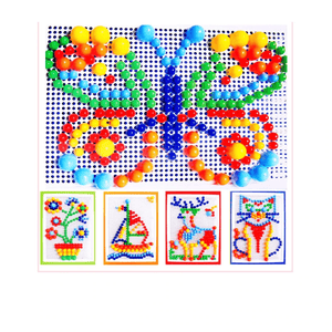 296 Pieces/Set Box-packed Grain Mushroom Nail Beads Intelligent 3D Puzzle Games Board for Children Kids Educational Toys