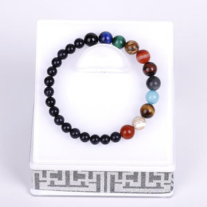 Galaxy Solar System Bracelet Universe Nine Planets Natural Stone Stars Earth Moon Bracelet For Women Man Fashion Jewelry