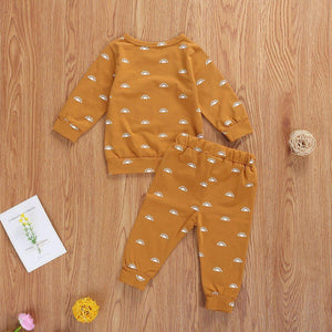 Newborn Boy Long Sleeve Bear Infant Hoodie Pant Tracksuit Set Pajamas For Kids In Bear Deisgn