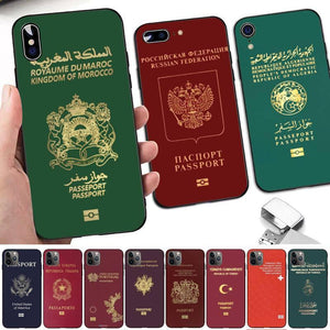 Fashion Passport Phone Case For Iphone 13 8 7 6 6s Plus X 5s Se 2020 Xr 11 12 Pro Xs Max Soft Cover Silicone Bumper Case