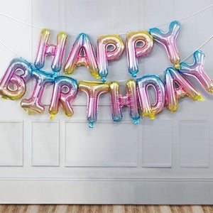 13pcs Luxury Happy Birthday Decoration Balloons Rose Gold Letter Foil Ballons Birthday Party Decorations Globos Balony Anniversaire For Birthdays and Celebrations