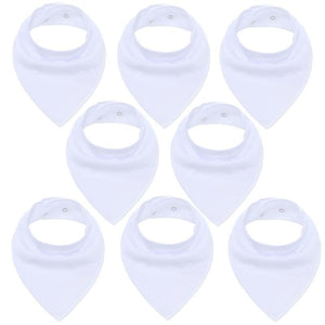 8PCS/SET Comfortable Colorful 100% Organic Cotton Adjustable Snaps Bandana Saliva Bibs For Baby Boys & Girls Kids