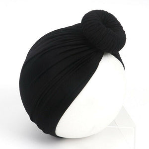 Newborn Toddler Kids Turban Cotton Beanie Hat Winter Cap Knot Solid Soft Sleeping Caps For Kids