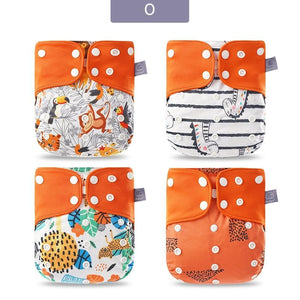 Modern Eco-friendly Diaper New 4pcs/set Washable Coffee Mesh Cloth Diaper Cover Adjustable Nappyies For Kids