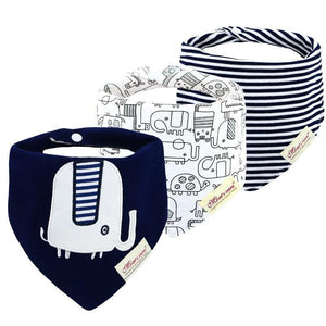 Moder 3PCS Baby Bibs Bandanna Lot Cotton Multi-style Triangle Cartoon For Infant Boys And Girls