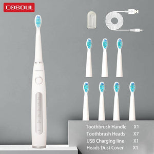 Electric Vibration Toothbrush Sonic Rechargeable Smart Chip Teethbrush Head Replaceable Whitening Healthy Best Gift For Adults And Kids
