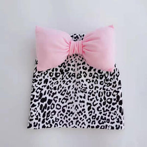 Modern Luxury Toddler Kids Children's Hat Cap With Dots Baby Cotton Colorful Big Large Bow And Scarf fork Kids