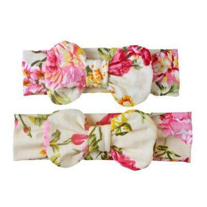 Mother & Baby Headband for Girl Bow Hairband Floral Elastic Hair Bands Parent-Child Turban Hair Accessories Bow For Mother and daughter