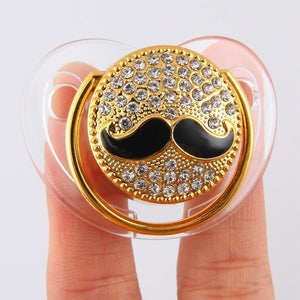 Diamond Luxury Modern Cartoon Eye Baby Pacifier Bling Newborn Kids Baby Boys Girl Nipples Silicone Pacifier For Baby