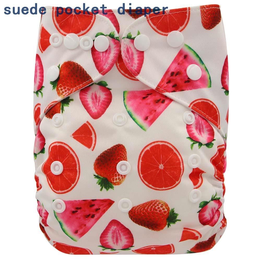 Newborn Cloth Diaper Sewed in Charcoal Bamboo Insert and Suede Pocket Diapers Waterproof Baby Nappies Design for Baby