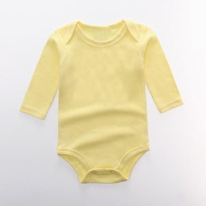 Classic Modern Solid Color Boy Girls Romper Newborn Long Sleeve Cotton Jumpsuit Tops For Girls and Boys Baby