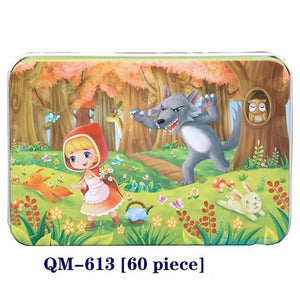 New 60 Pieces Wooden Puzzle Kids Toy Cartoon Animal Wooden Puzzles Child Early Educational Learning Toys for Christmas Gift