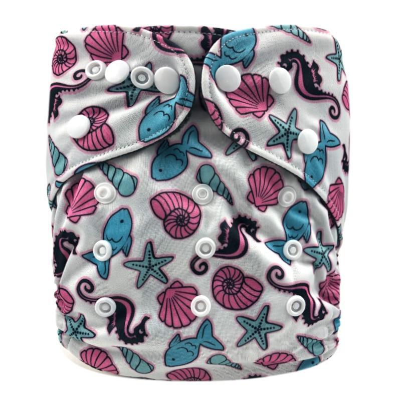 Modern Printed Bamboo Charcoal Inner Pocket Diaper For Baby Reusable Cloth Diaper Nappies With Double Leg Gusset In Modern Printed Design For Baby and Kids