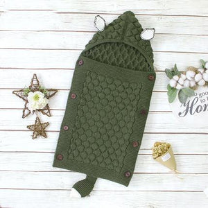 Stevvex Knitted Newborn Baby Blanket Baby Sleeping Bags Stroller Bedding Warm Swaddle Wrap