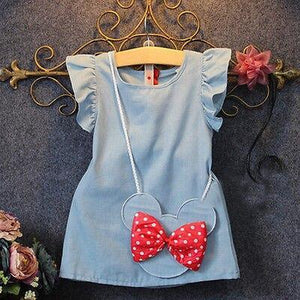 Children's Wear Dress Girls  Dresses For Party and Wedding with 100% Cotton Striped Lapel Fly Sleeves