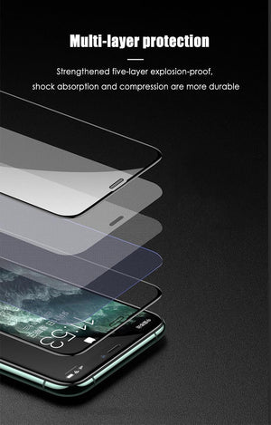 3pcs Full Cover Protective Glass On For Iphone 11 12 13 14 Pro Max Screen Protector For Iphone X Xr Xs Max 7 8 6s Plus Se Glass Full Screen Protector Edge To Edge Full Screen Coverage