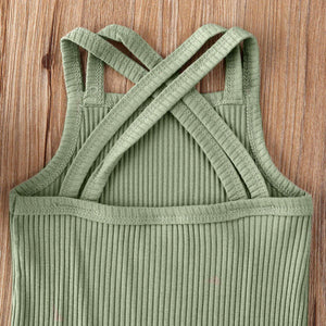 Luxury Modern Baby Kids Boy and Girl Infant Romper Jumpsuit Cotton Outfits Set Ribbed Solid Clothes For Kids