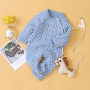 Handmade Knitted Baby Clothes Long Sleeve Newborn Baby Romper Winter Spring Baby Girl Romper Jumpsuit For Boys and Girls