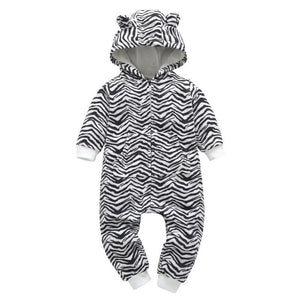 Modern Popular Fashion Newborn One Piece Fleece Hooded Jumpsuit Long Sleeved Baby Body suits Romper For Girls and Boys Kids