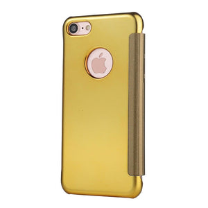 Luxury iphone Flip Case iphone 11 12 13 14 Cover Clear View Windows Mirror Magnetized Simple Closure Unique Flip Phone Stylish Case For iPhone