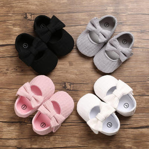 Baby Girls First Walkers Bow Knot Solid Soft Shoe Footwear For Baby Girl Breathable Shoes