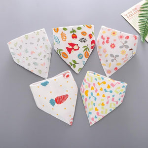 Trend 5PCS/SET Pack Baby Cotton Cartoon Saliva Towel Bandana Bibs For Baby Feeding Accessory For Baby Kids