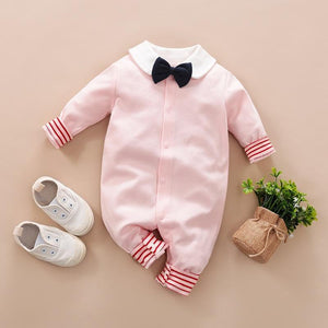 Luxury Modern Baby Boy Infant Rompers Baby Clothes Kids With Bow Modern Baby Costume Suit