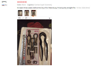 3 Pcs/Set Women Round Toe U Shaped Hair Pins and Clips Plastic Grips Convenient Simple Forks Hair Styling Tool Magic hairgrips