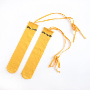 Colorful Embroidered Knee High Socks for Girls