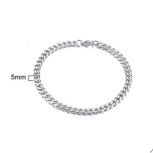 Men's Bracelet Curb Cuban Link Chain Stainless Steel Mens Womens Bracelets Bangle Gold Tone No Fade