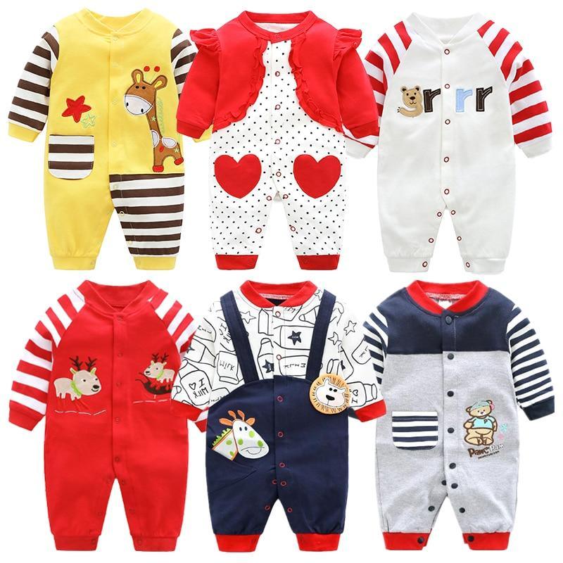 Modern Printed Jumpsuits Gentleman Autumn Long Sleeves Rompers Cotton Baby Clothes for Boys and Girls Outfits Style