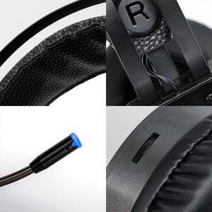 Luxury Gaming Headset with Microphone 3.5mm  Wired Earphone  Surround Sound Game Headphone for PC Gamer Computer Laptop Xbox