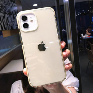 Fluorescent Color Shockproof Phone Case For iPhone 13 Pro Max 12 Mini 11 Transparent Soft Silicone Cover Transparent Case Glow In Dark Phone Case Luxury Square Case Cover For iPhone