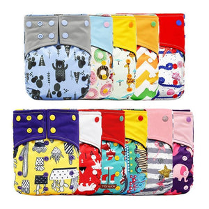 Baby Cloth Diaper Reusable Adjustable Pocket Nappy Cover Fit All Diaper Reusable Nappies Cotton  In Modern Trend Printed Design For Unlimited Uses