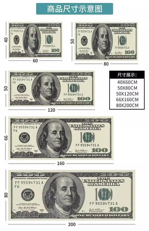 Dollar Pattern Stain-Resistant Foot Mat