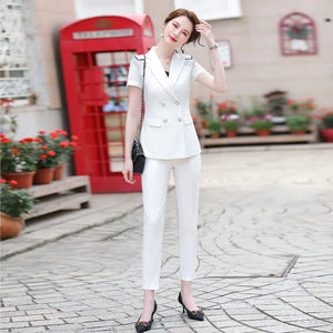 Elegant Green Women's Business Suit with Pants & Jacket