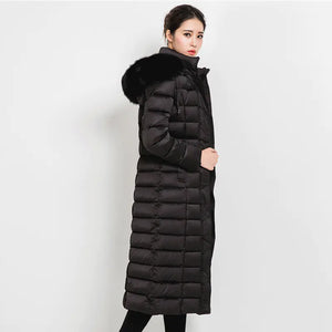 Luxury Women's Winter Coat with Fox Fur Collar