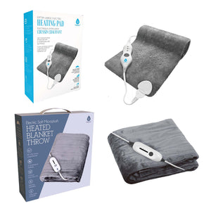 Pursonic Cozy Comfort Bundle – Electric Heated Microplush Blanket and Heating Pad Set by Pursonic