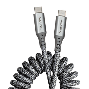 Ventev Chargesync Helix Coiled USB C to USB Type C Cable 3ft by Ventev