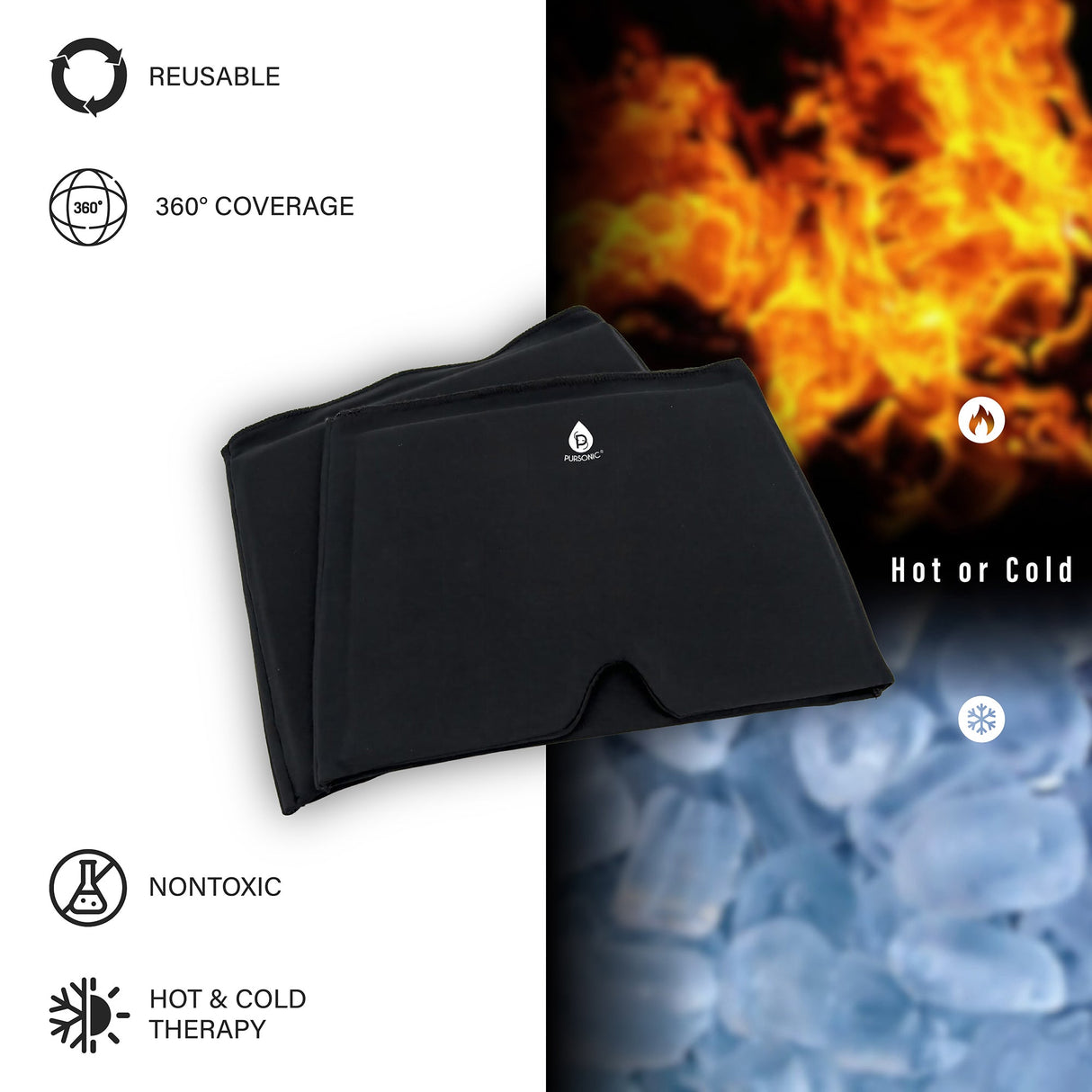 Total Tension Relief: Pursonic 3D Shiatsu Back Massager & Hot/Cold Gel Migraine Cap